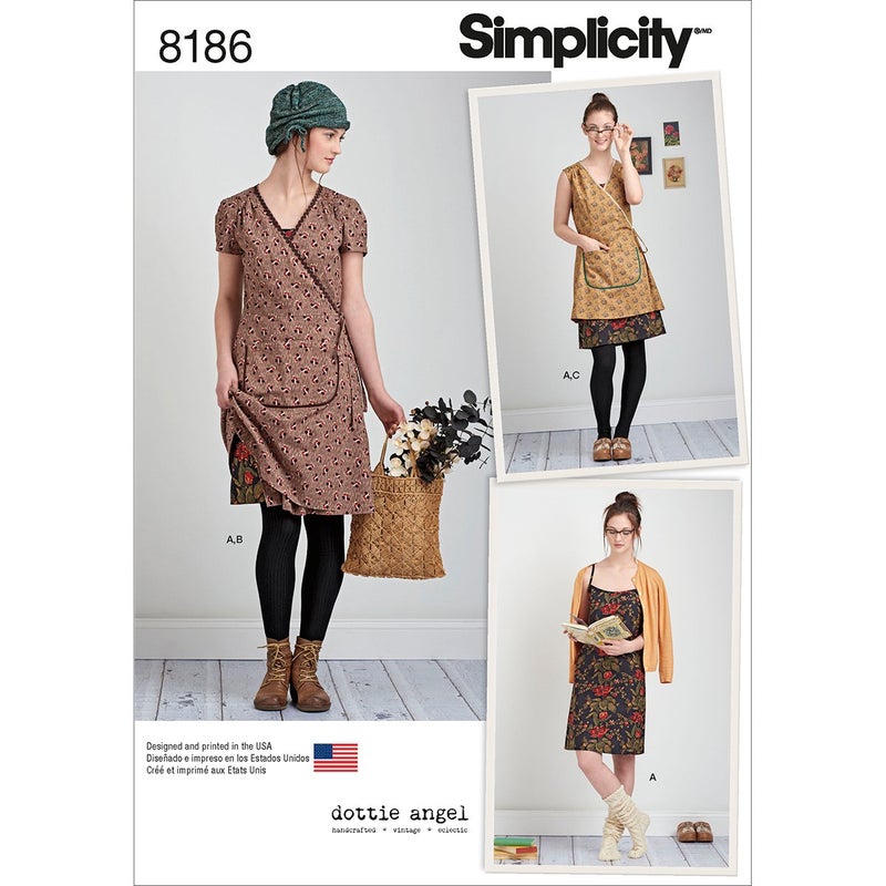 سيمبليسيتي Simplicity 8186 نمط خياطة فستان سهل الارتداء للنساء من Dottie Angel بمقاسات P5 (12-20) - Image 1